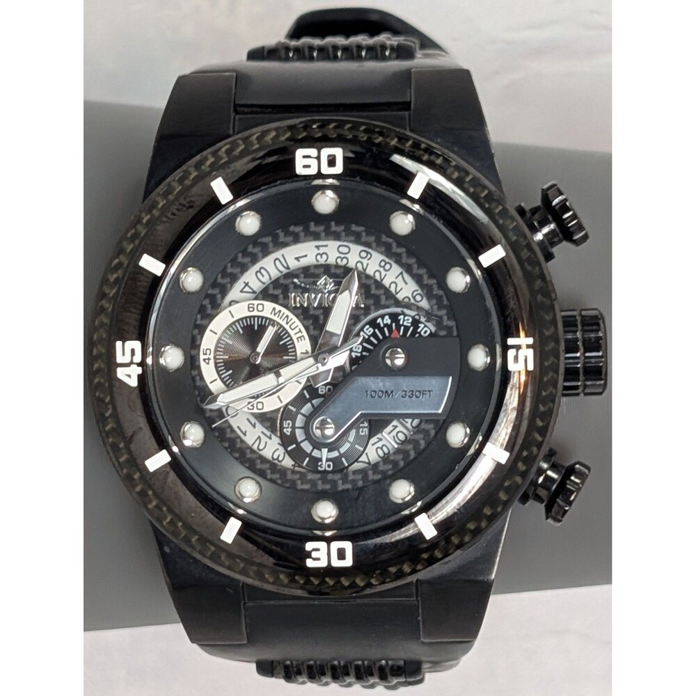 Invicta S1 Rally Chronograph Men's Watch Model 24228 Black Carbon Fiber Dial